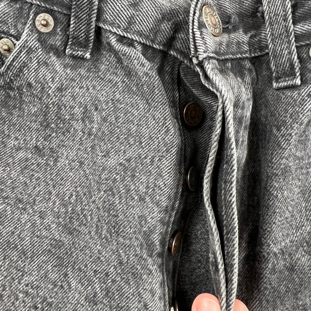 VTG Levi's 501 Jeans 30x30 Black Acid Wash Made USA Button Fly 90s Straight Leg - Picture 4 of 10